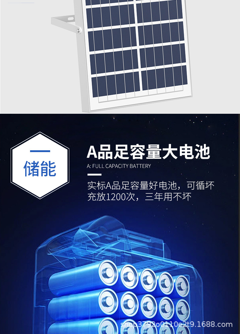电商新款铝壳透镜款太阳能户外灯 大功率太阳能路灯投光灯批发详情33