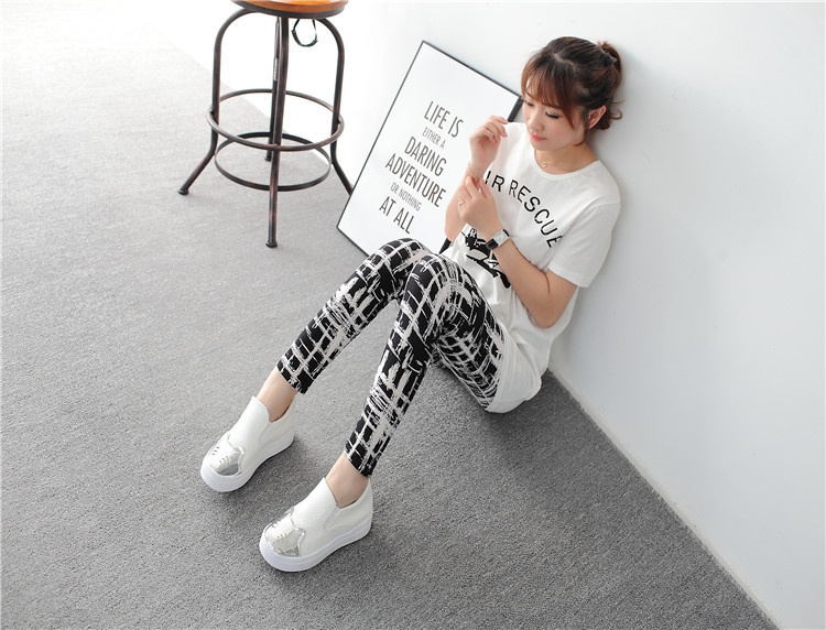 New spring dress, large-sized stretch, colorful star graffiti, personalized leggings for women pic 15