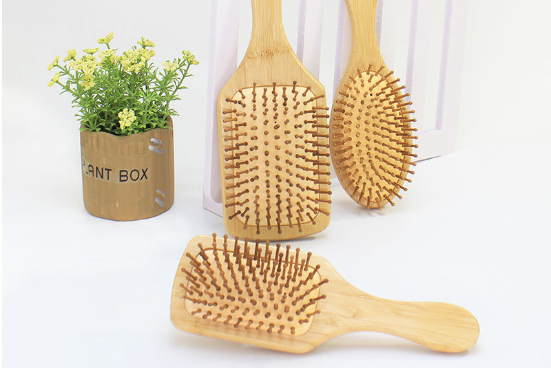 Wholesale of natural bamboo and wood combs, air cushion massage combs, large curly hair scalp massage combs, hair styling combs, and hair smoothing airbags pic 10