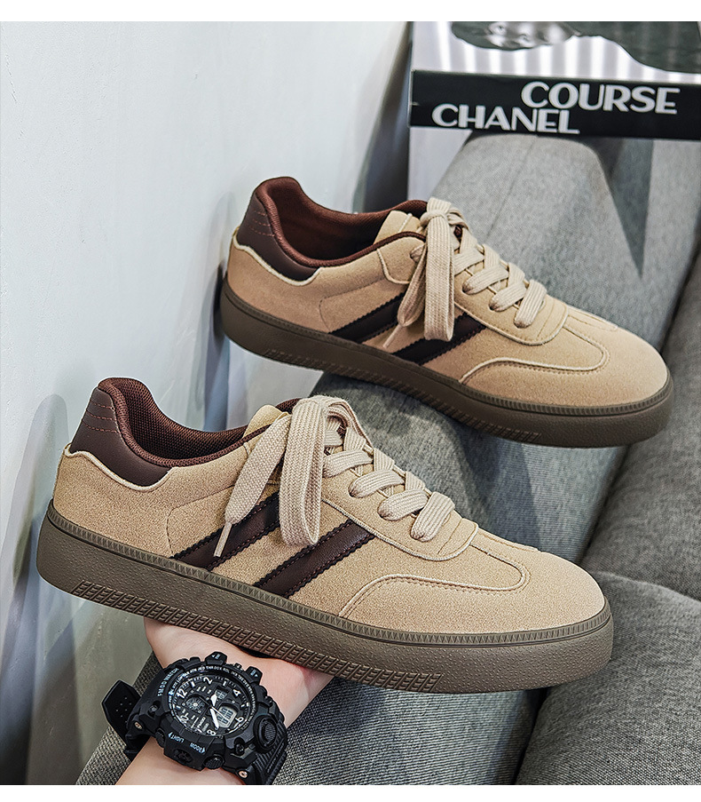 男士德训鞋2024秋季新款美式复古男鞋黑色阿甘休闲鞋百搭板鞋批发详情9