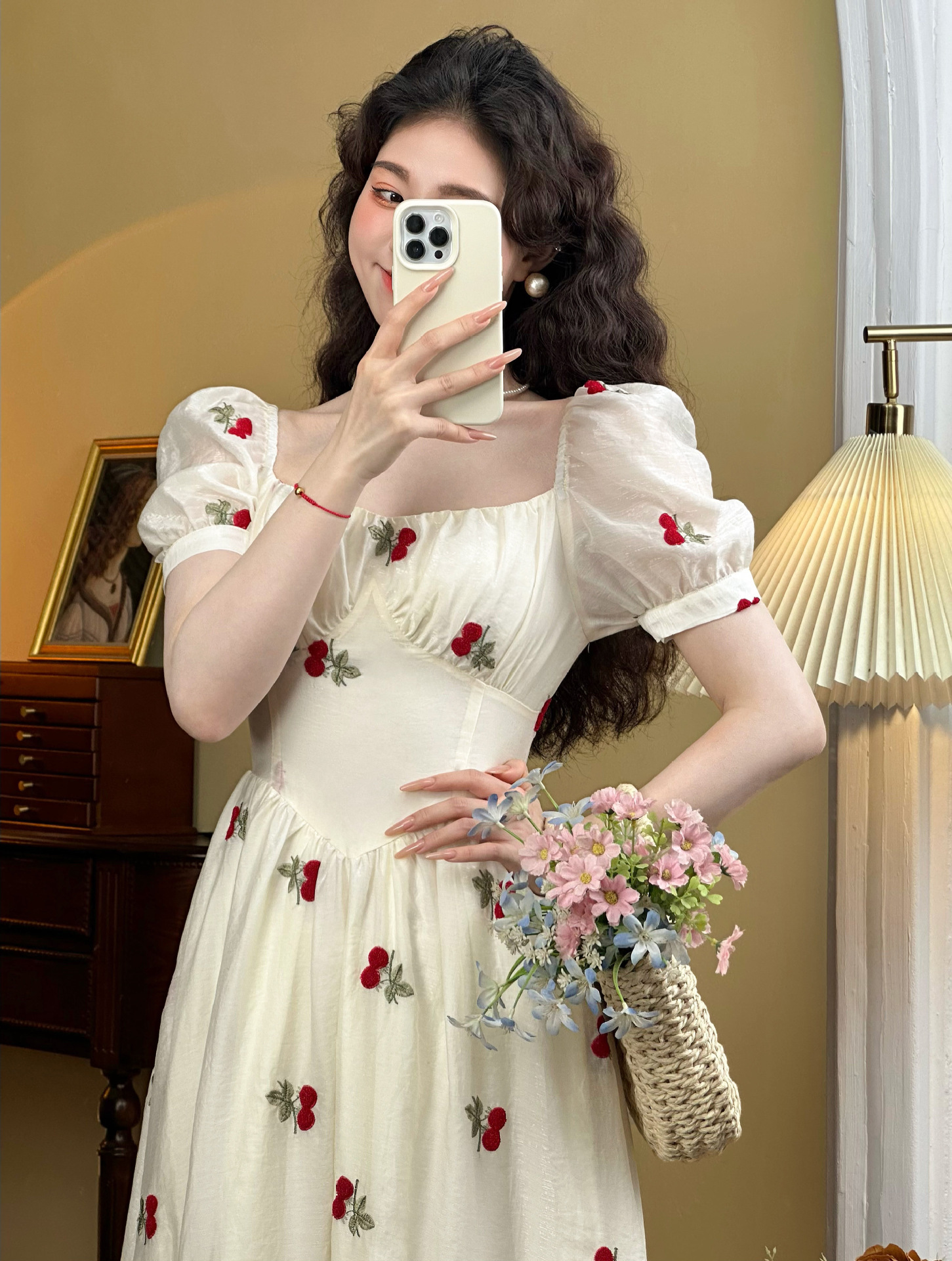 2024年【追风日记】初春短袖裙夏季海边度假法式复古仙女连衣裙女详情1