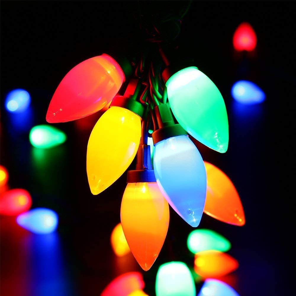 C9 Strawberry led color hook pointed light string with bright surface C6C7 Christmas chili decorative light string pic 7
