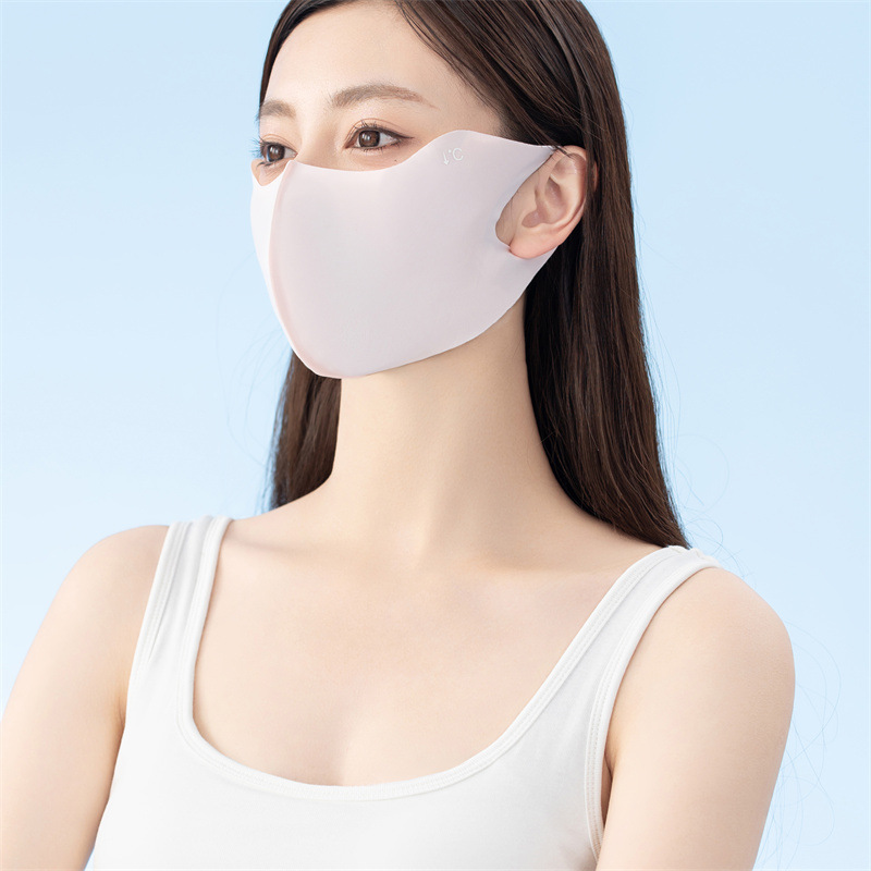 无痕一体防晒口罩防紫外线夏季冰感面罩薄款遮阳护眼口罩批发详情2
