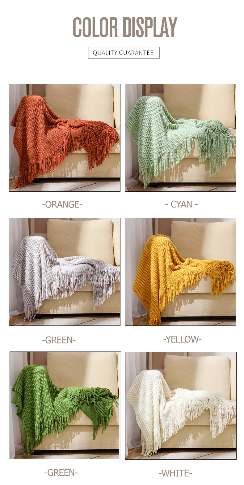 Sofa blanket, cover blanket, office nap air conditioning blanket, bean blanket, knitted blanket, Bohemian nap blanket, bed end blanket pic 4