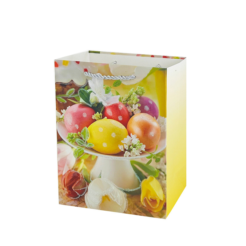 现货新款复活节210克白卡礼品纸袋撒粉手提袋包装袋 批发详情4