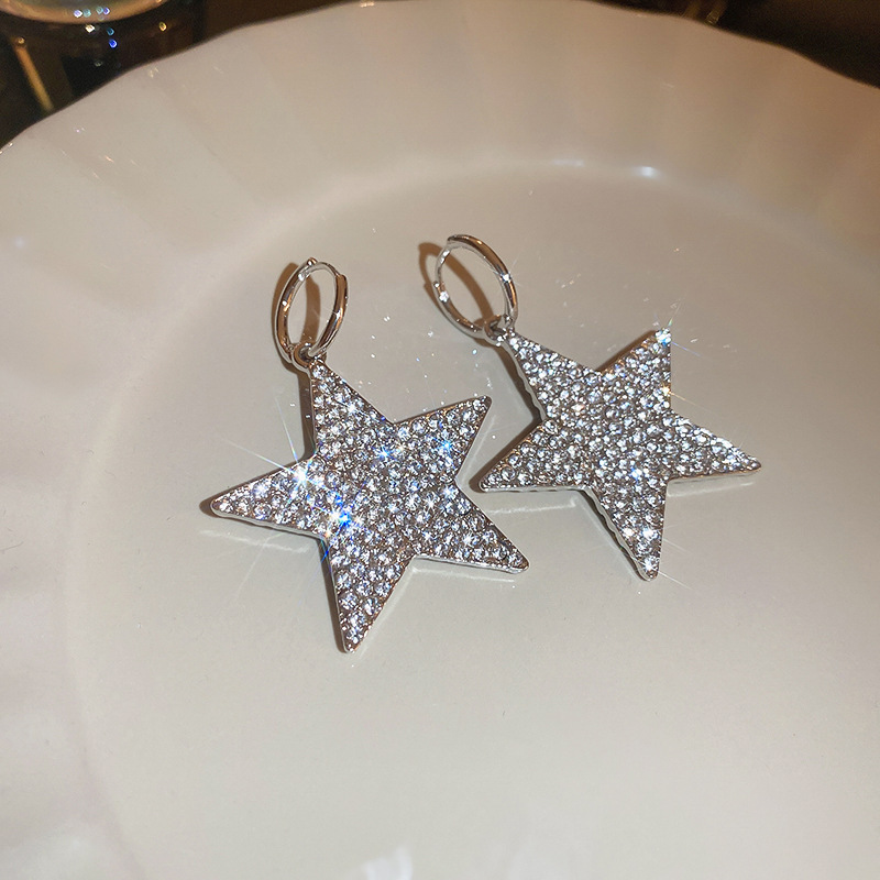 Silver needle diamond-encrusted heart-shaped flower earrings, European and American fashion style, square stud earrings, niche commuting new earrings wholesale pic 38