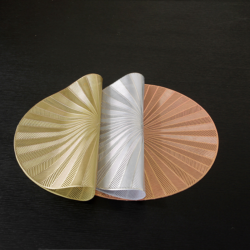 Womei European-style light luxury round table mat ins simple PVC hollowed-out waterproof, heat-resistant, oil-resistant, anti-slip, wear-resistant and heat-insulating tablecloth Western table mat pic 4