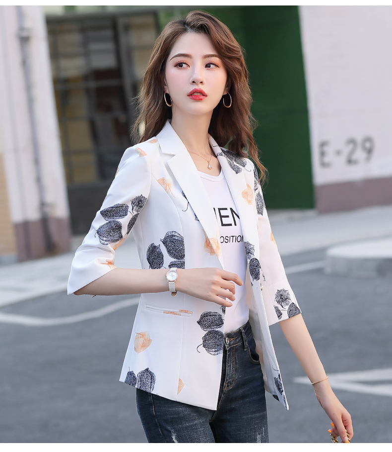 A short printed mini suit jacket for women, 2020 spring new style, a stylish, form-fitting and versatile casual suit jacket for ladies pic 42