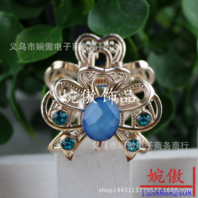 Alloy diamond-encrusted small claw clips, grab clips, hair clips, gold and silver, Yiwu two-yuan store small commodity headwear wholesale pic 31