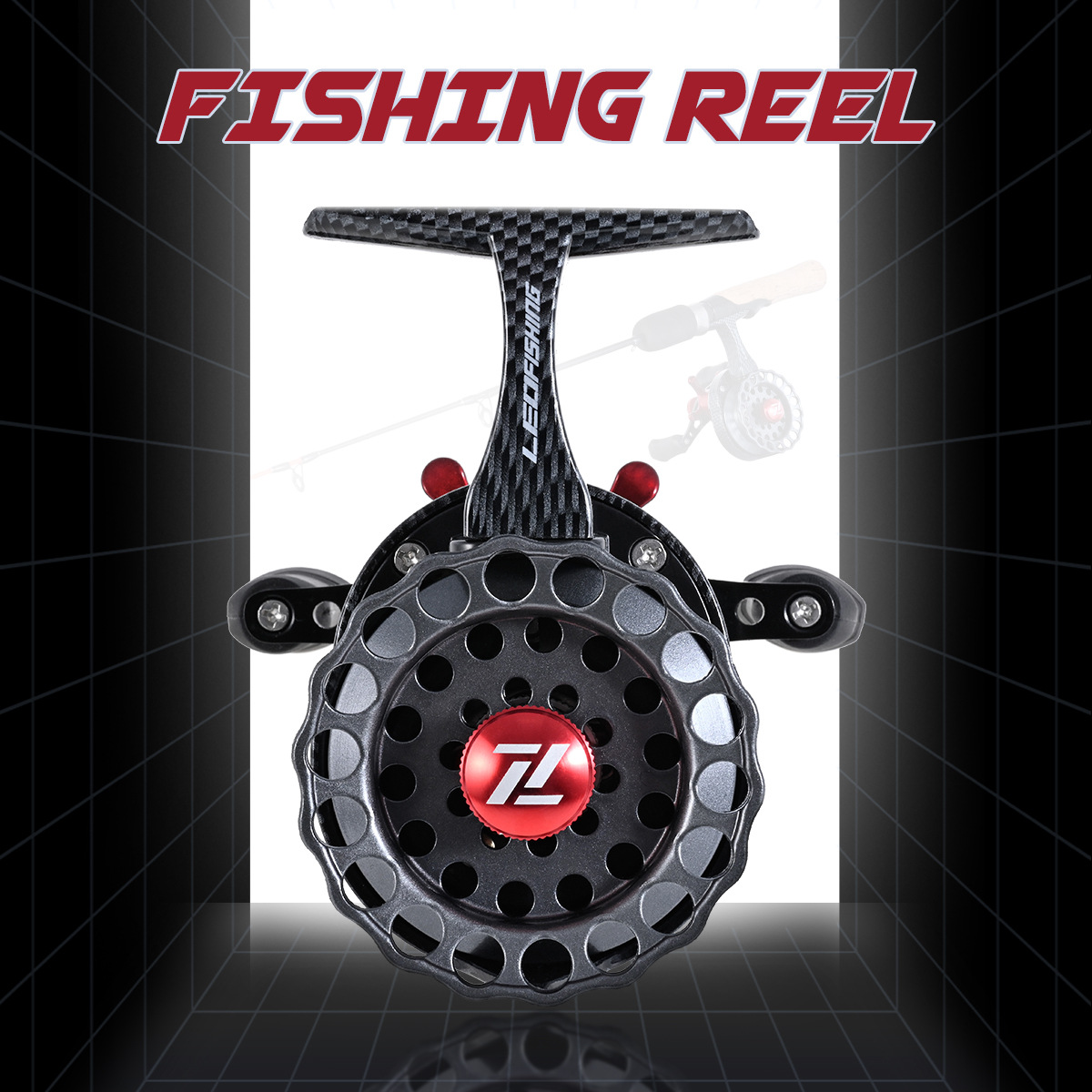 Carbon texture front wheel ice fishing, angling, fishing wheel, fish wheel pic 2