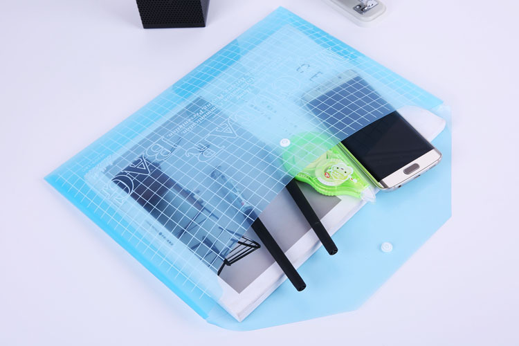 Office supplies, stationery, PVC transparent snap fasteners, 18C file bags, information bags, folders, A4 color, factory direct supply pic 1