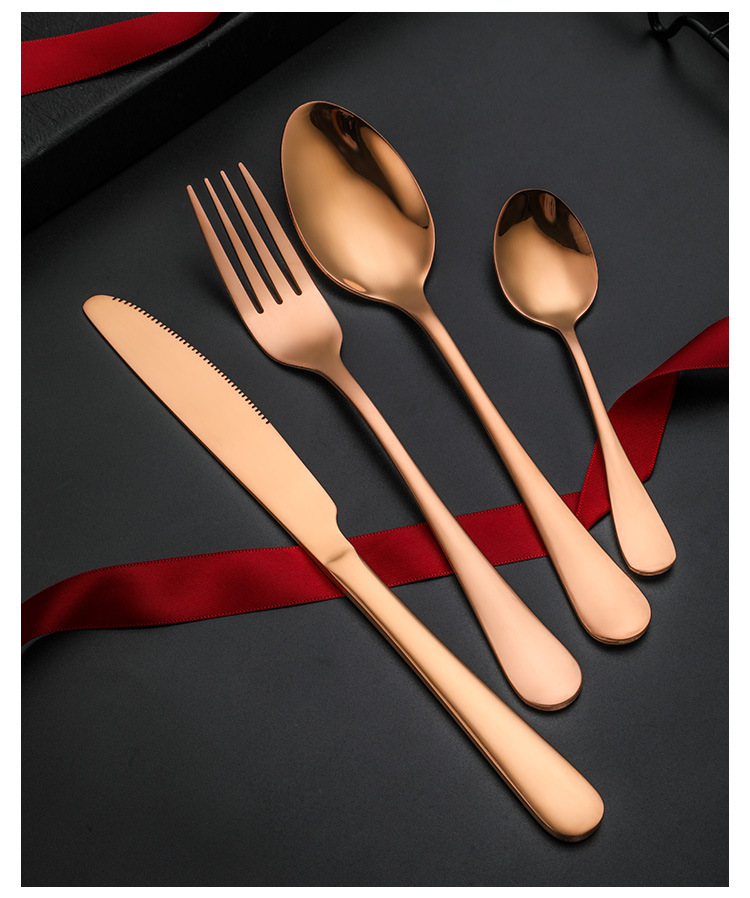 Amazon Stainless Steel Tableware Knife, Fork and Spoon Set, Cross-border Stainless Steel knife, fork and Spoon Gift Box 4-piece set, 24-piece set pic 11