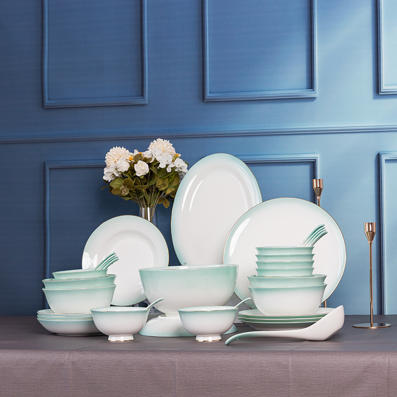 厂家碗碟家用全套陶瓷餐具套装中式骨瓷碗筷勺子公司礼品礼盒装详情5