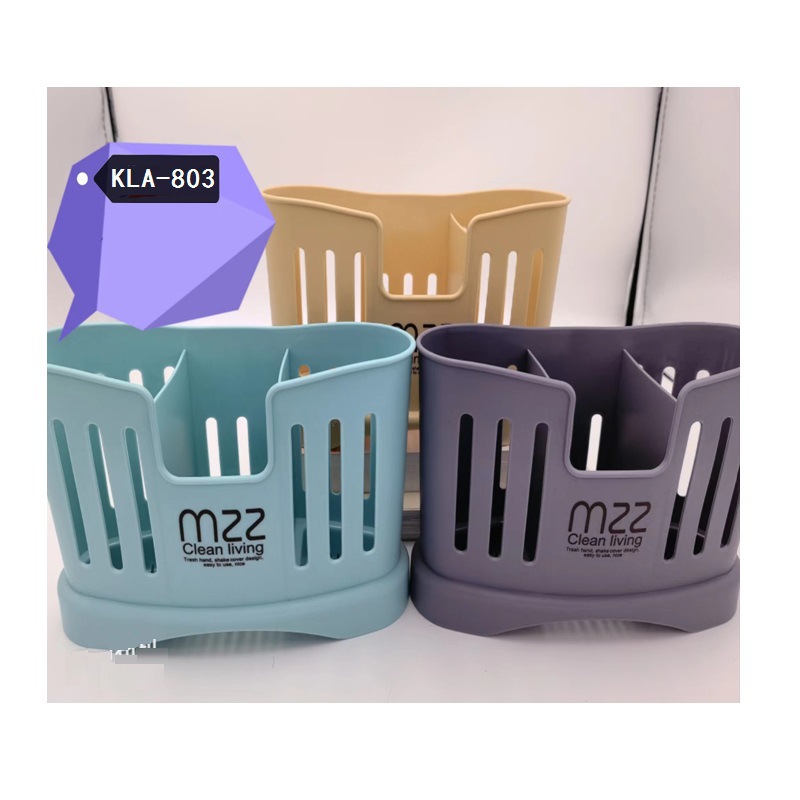 New type of plastic pen holder chopstick cage two-compartment chopstick stand can drain water 筷笼 plastic room cutlery cage pic 3