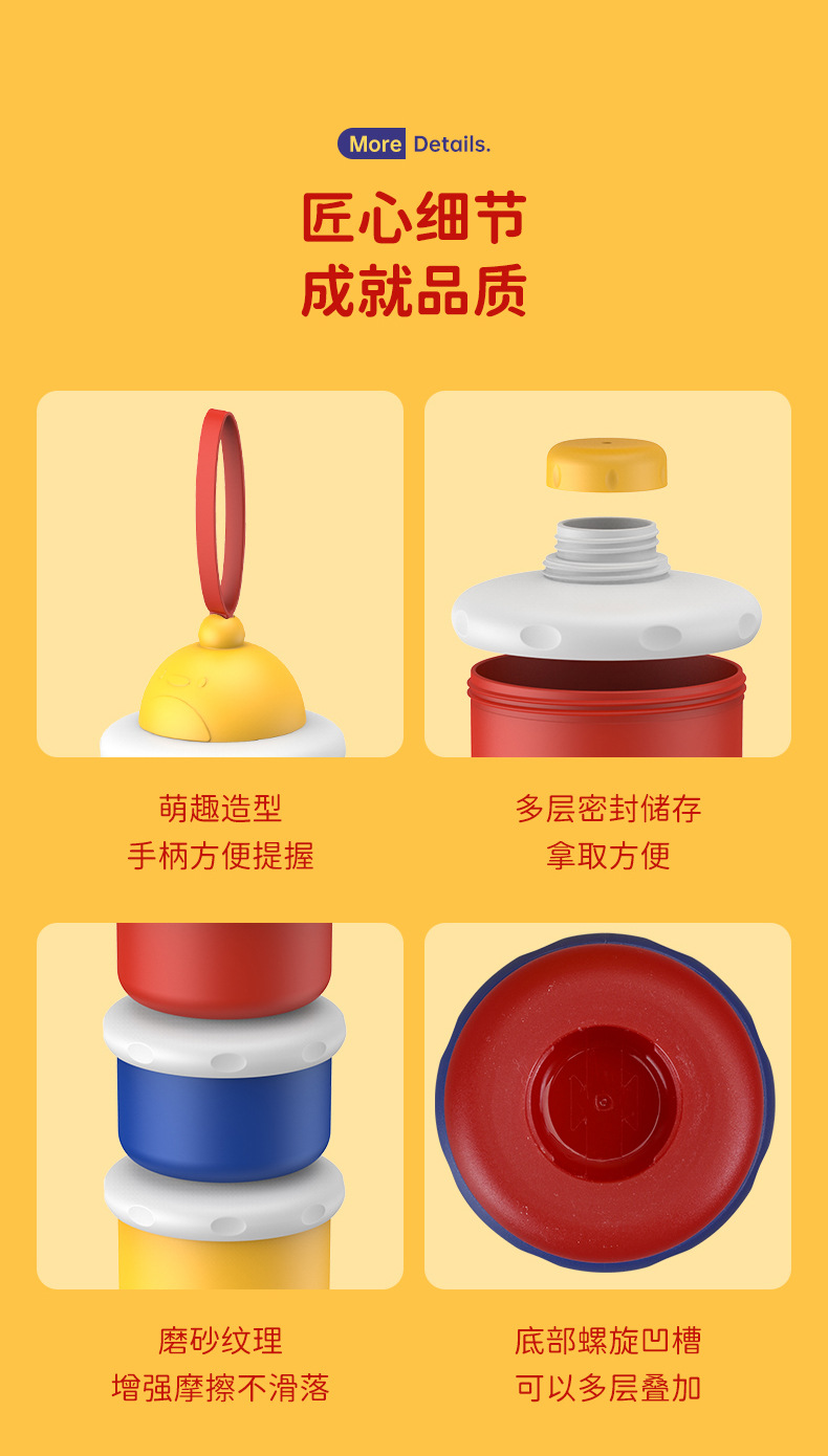 厂家直供 婴儿奶粉盒独立分层奶粉格便捷三层奶粉储存盒详情14