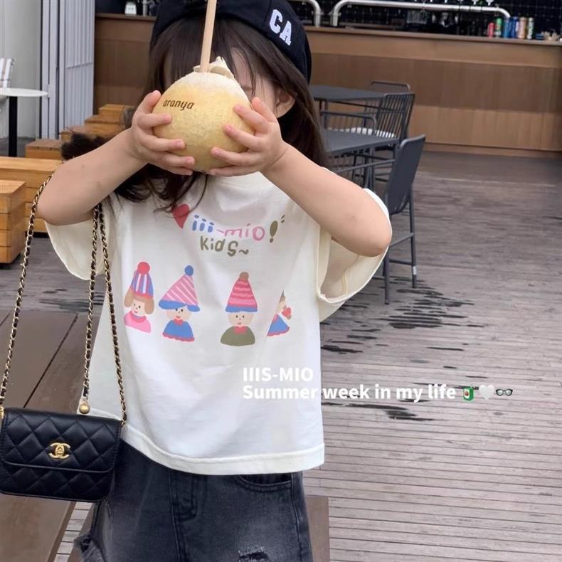 100%纯棉儿童短袖T恤夏季新款女童宝宝小女孩印花公主风半袖上衣t详情7