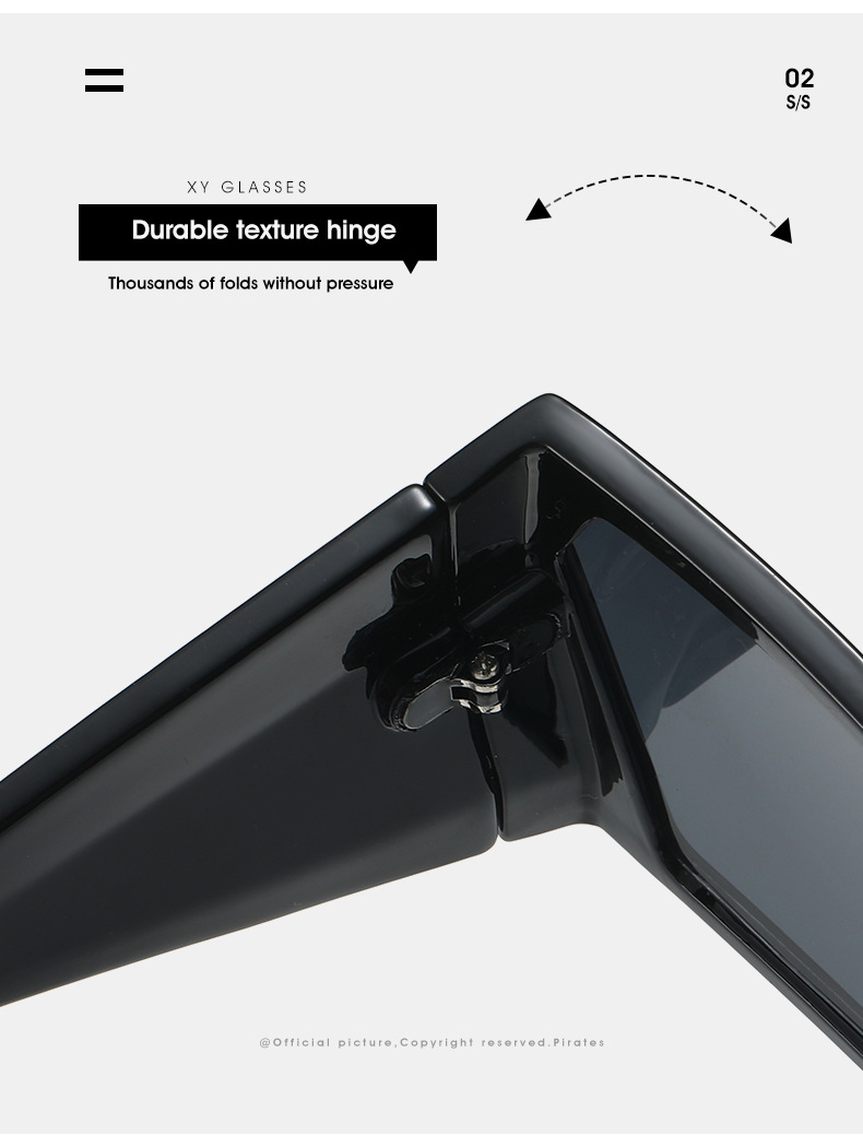 2024 Cross-border new square-framed sunglasses, European and American fashion and individuality, Instagram hip-hop rectangular fashion sunglasses for women pic 14
