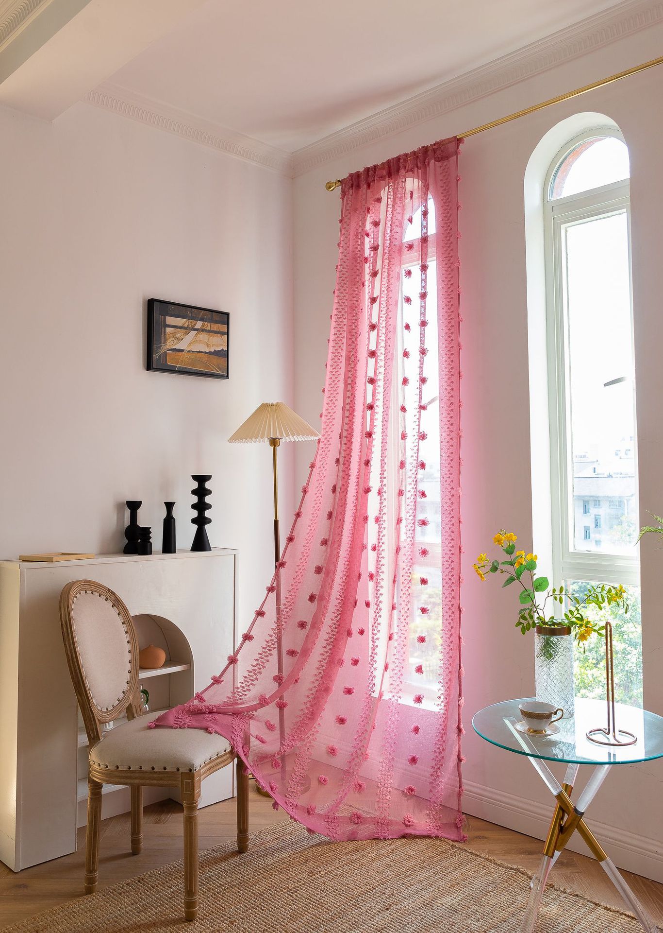 Cross-border best-selling Instagram influencer finished yellow niche light and thin window screen for living rooms and bedrooms. Manufacturer pic 33