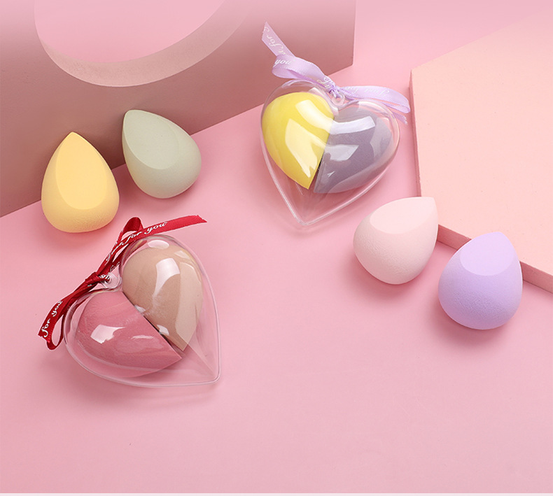 Heart-shaped beauty egg, beauty egg heart-shaped non-sticking powder set, cute water drop wholesale, individual packaging, genuine, super soft pic 14
