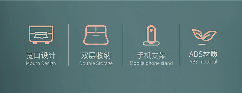 Weijian 6255 Tissue box, Nordic plastic living room desktop tissue storage box, multi-functional tissue box, household wholesale pic 4