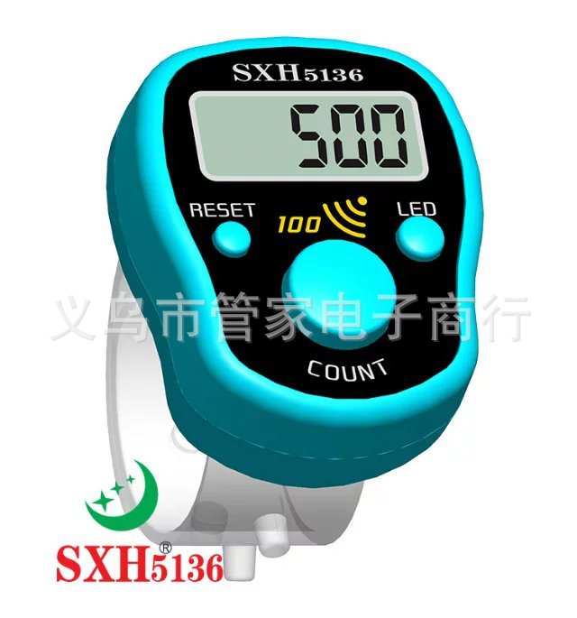 The multi-functional whole-body sound-emitting reminder LED night-luminous electronic chanting counter can be manually pressed with a backlit counter pic 4