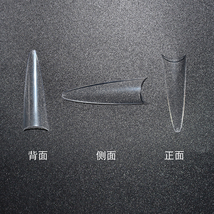 500片袋装假指甲沙龙甲长尖甲透明欧美跨境新款指甲详情3
