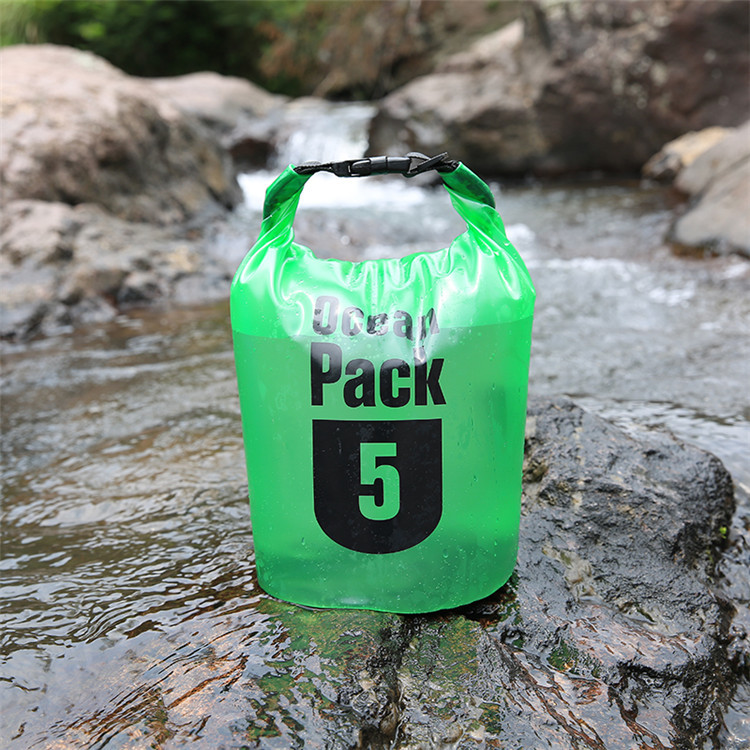 Factory direct supply of outdoor PVC matte semi-transparent waterproof bucket bags, beach clothes, mobile phone folding storage bags, and drift bags pic 28