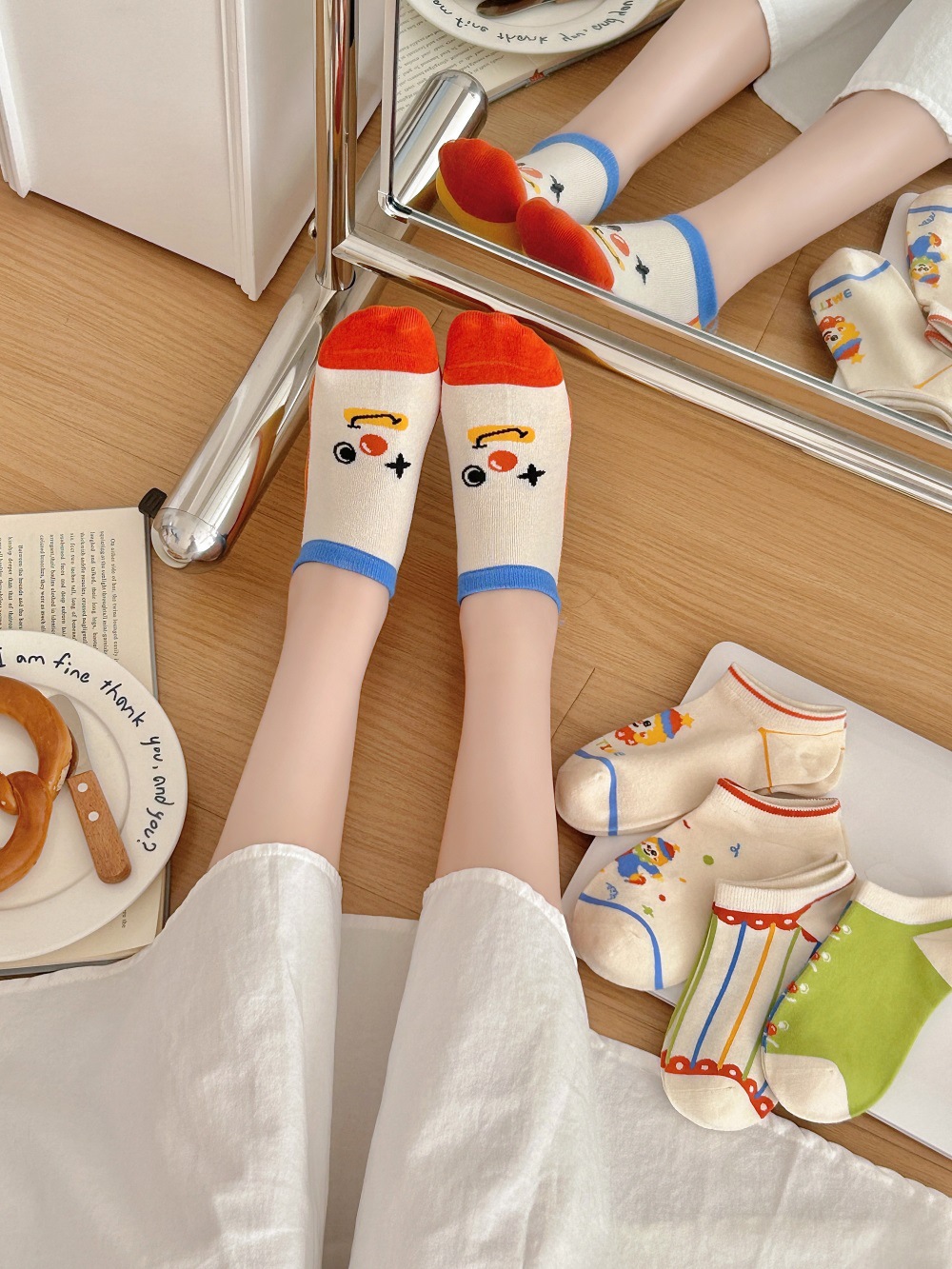 Quirky clown boat socks for women spring and summer, thin, low-top, shallow-mouth short socks, cotton boneless socks, wholesale of Zhuji socks pic 9