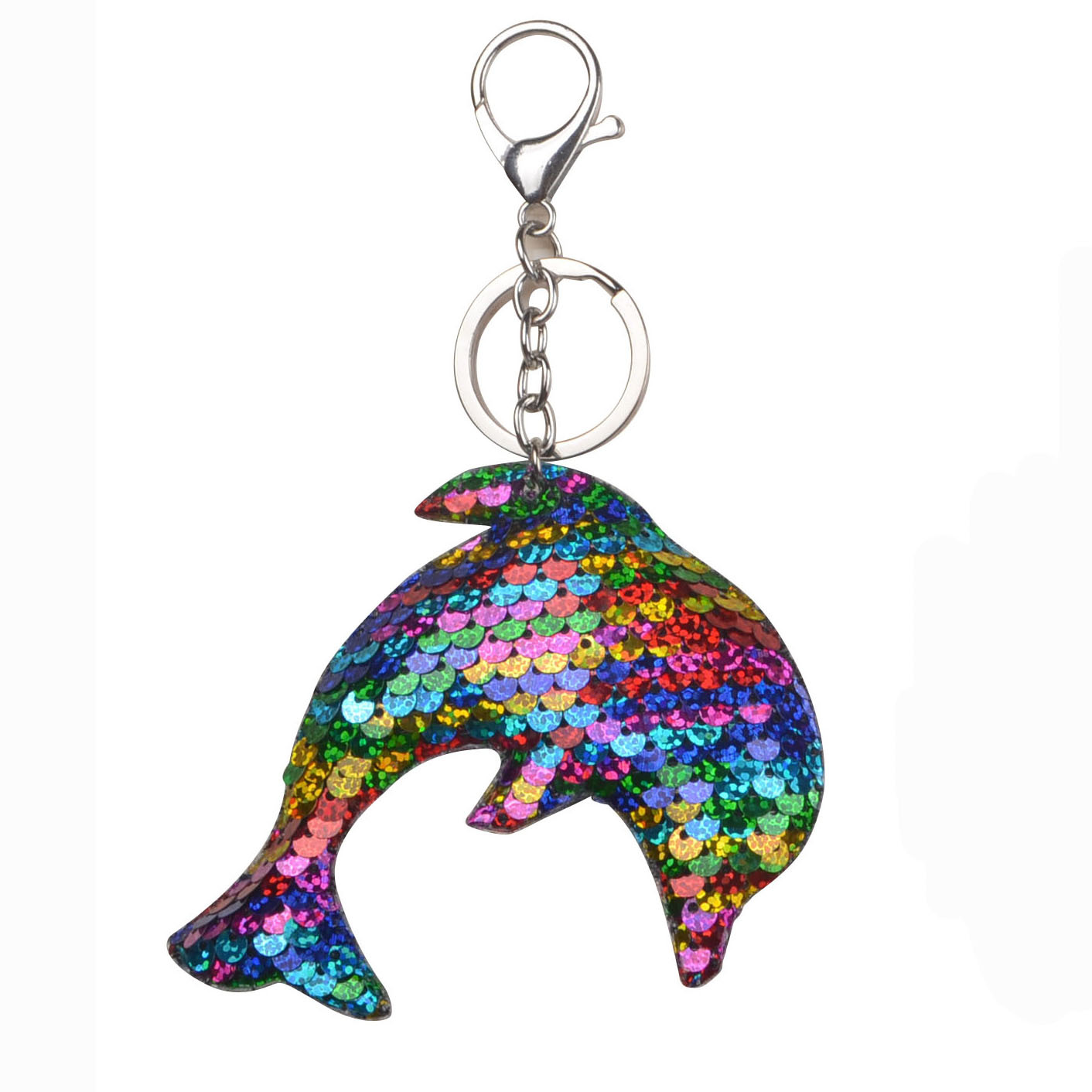 双面亮片包包独角兽海豚火烈鸟钥匙扣动物美人鱼礼品挂件跨境爆款详情20