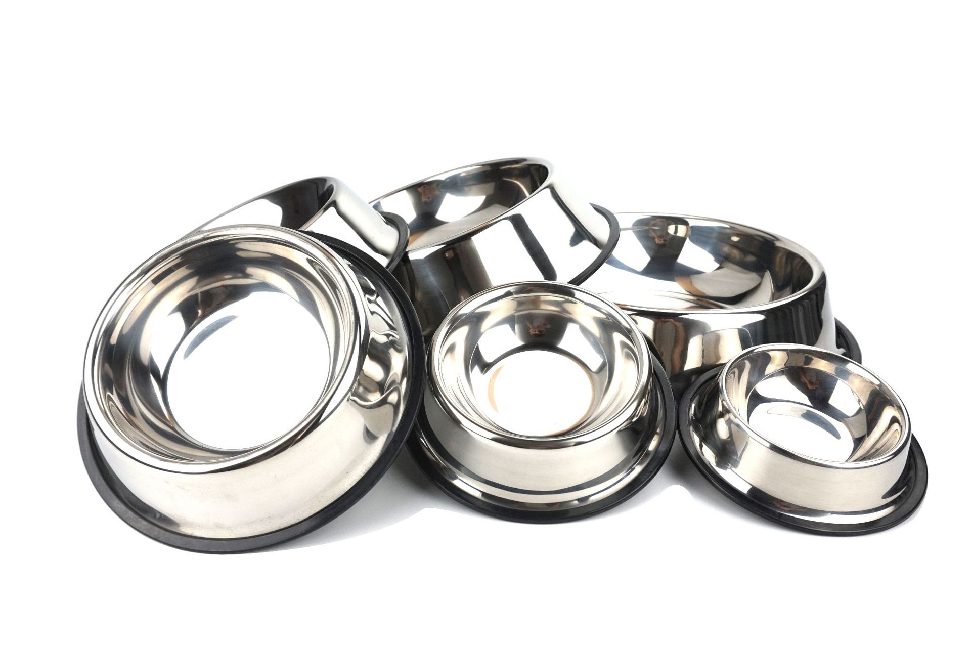 Stainless steel pet bowl logo, anti-slip and shock-resistant pet supplies, cross-border dog food bowl, tableware, natural color dog bowl pic 2