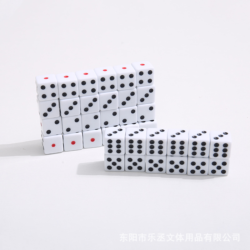 厂家直销筛子方角直角白色一点红其他黑骰子色子详情4