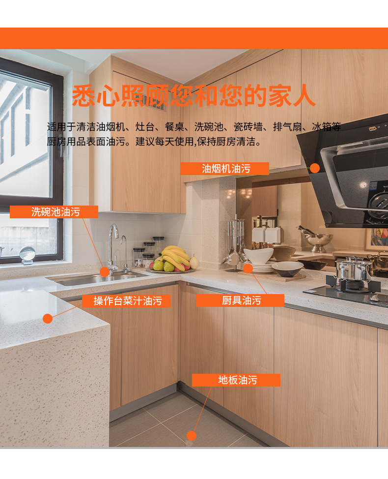 Kitchen cleaning wet wipes, powerful oil and dirt removal, range hood oil stain removal, household oil wiping and degreasing wet wipes 80 cups pic 16
