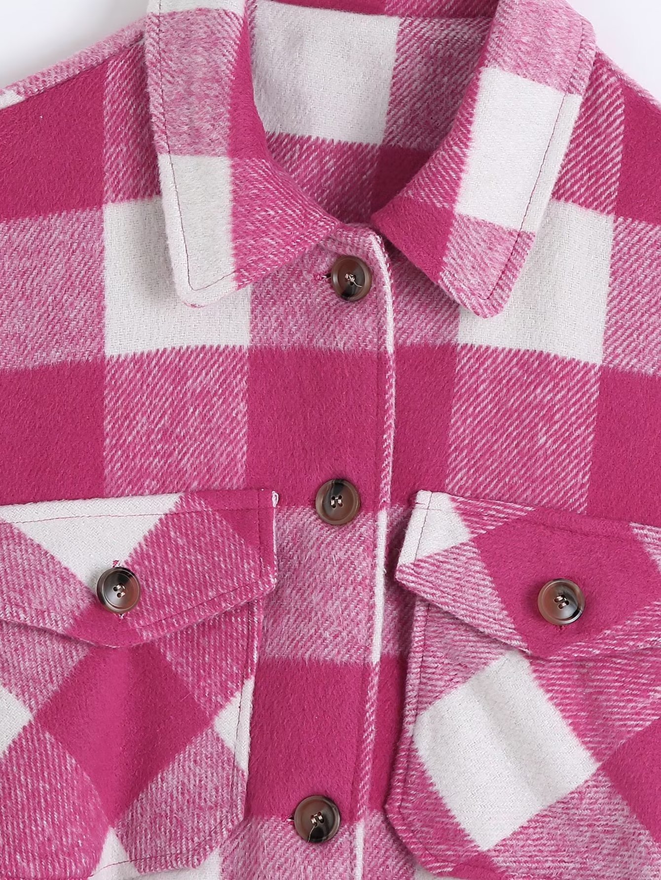 T2024跨境时尚女装 2022秋季新品 腰带格子毛呢宽松外套 5270女式详情8