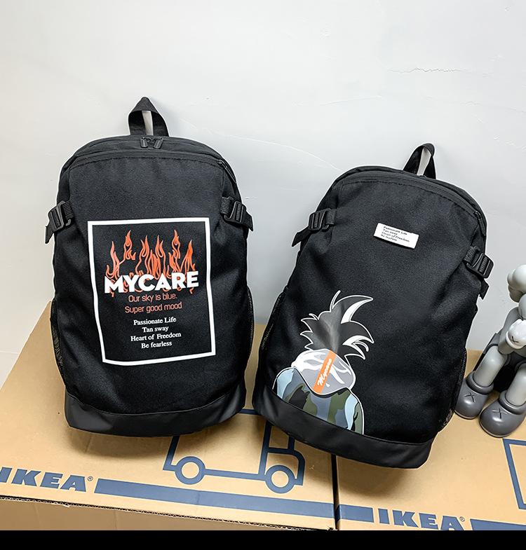 2021 Korean version fashionable couple style cartoon print cool backpack, large-capacity trendy schoolbag for junior and senior high school students pic 48