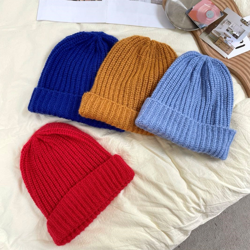 巨大的毛线帽帽子女秋冬黑色毛线帽大头围冷帽粗毛线帽超大针织帽详情4