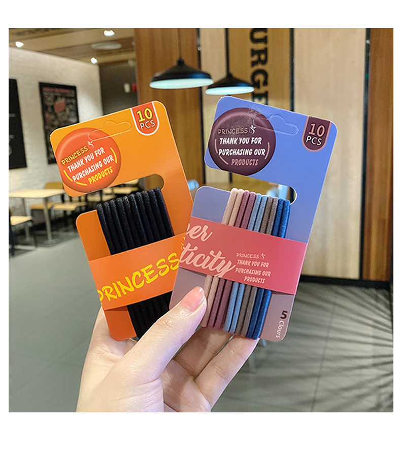 The new Korean version high-elasticity hair band with a basic solid color in the ins style is a popular and simple daily hair band pic 4