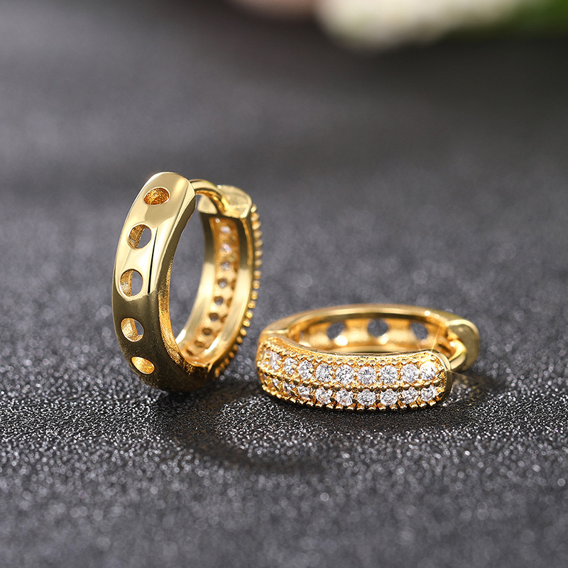 曹适欧美跨境热销女士耳环 简约微镶嵌锆石饰品 小巧精致日常首饰详情7