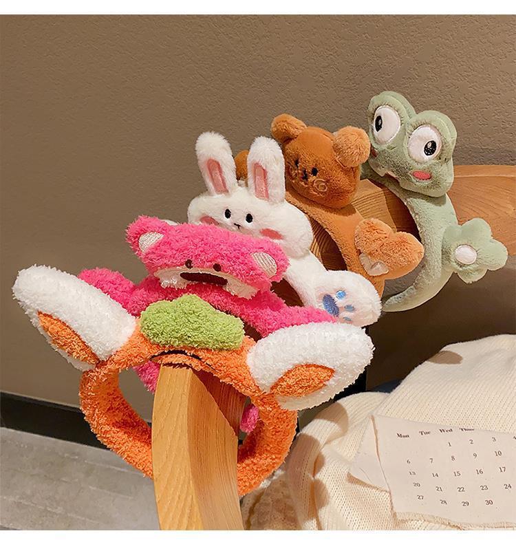 卡通可爱立体草莓熊洗脸专用发箍女网红敷面膜洗脸头箍发捆发卡详情7