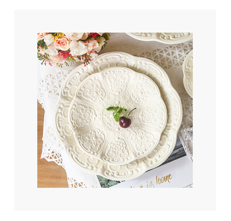 Retro coffee cup, embossed household ceramic cup and pot, court-style tableware, ceramic afternoon tea cup set pic 8