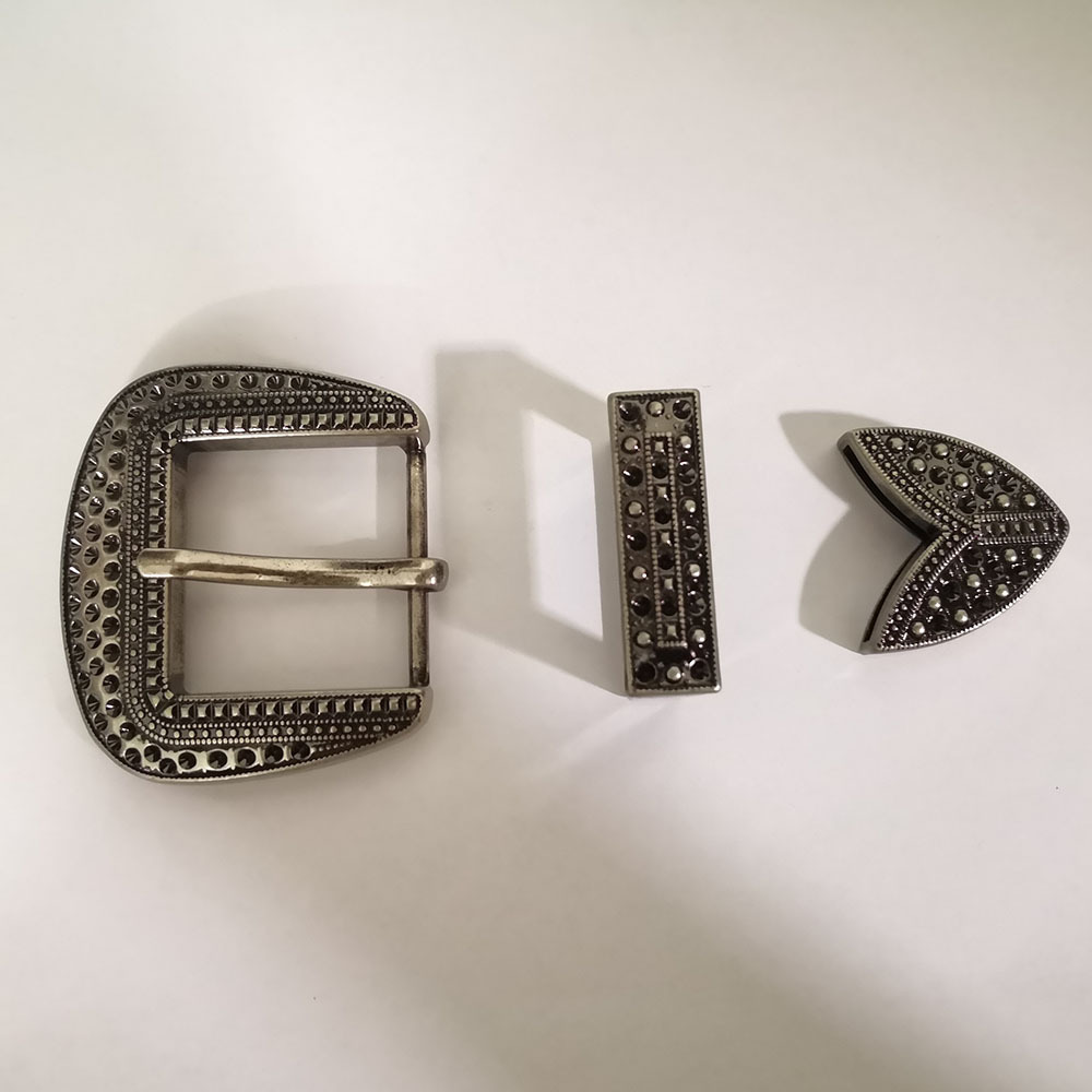 32mm zinc alloy belt buckles for women from Japan, South Korea, Europe and America, diamond three-piece set, factory direct sales pic 7