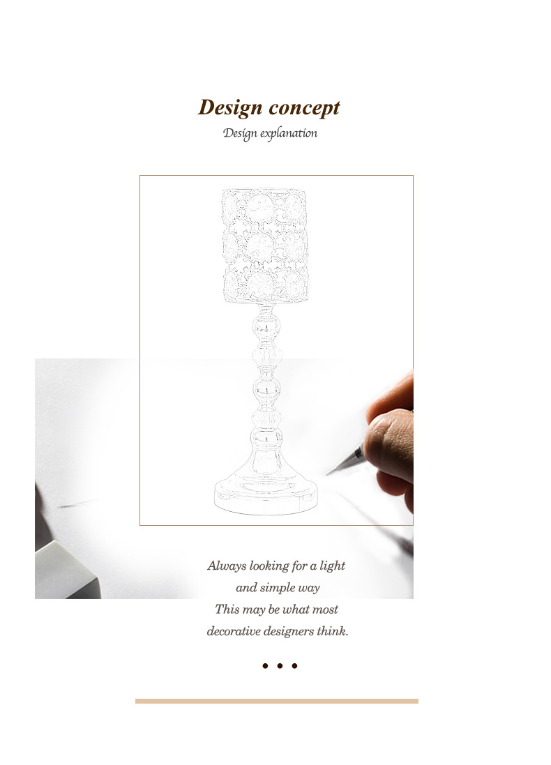 Cross-border best-selling European-style iron dining table candlestick ornaments, crystal candlesticks, home decorations, candlelight dinner props, candlesticks pic 4