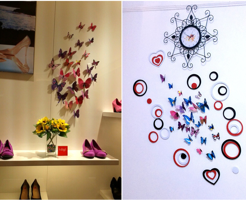 3D stereoscopic butterfly wall decoration creative stickers, 12 pieces of 9-color selected magnetic refrigerator stickers H-003, double-layer pic 18