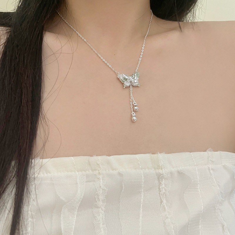 超仙少女蝴蝶流苏锆石项链女小众设计感轻奢时尚百搭锁骨链配饰详情30
