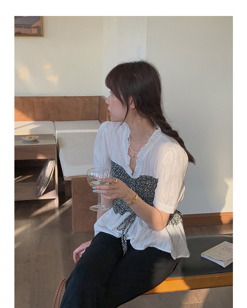 【复活款】法式复古V领碎花短款上衣夏季新款衬衫设计感小众Q1082详情25