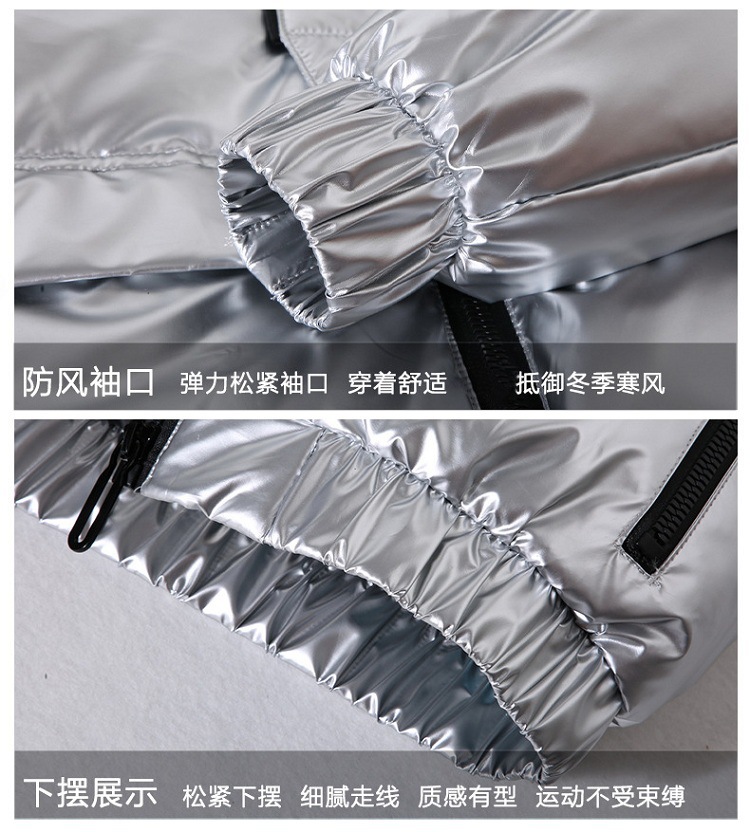 Shiny down jackets for men and women, short Korean-style slimming and thickening, warm, casual and fashionable couple coats, white duck down pic 7