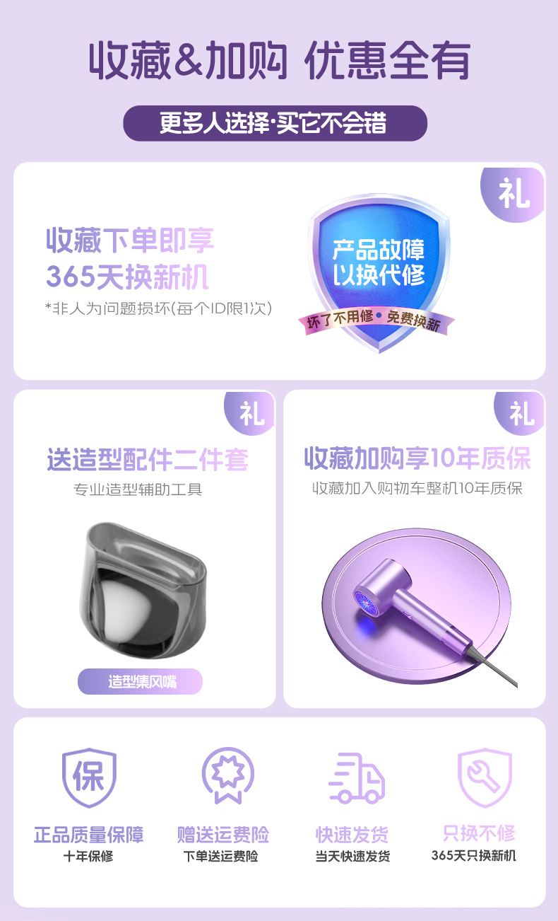 2024新款学生宿舍恒温小功率吹风机300W500W不伤发吹风筒批发跨境详情1