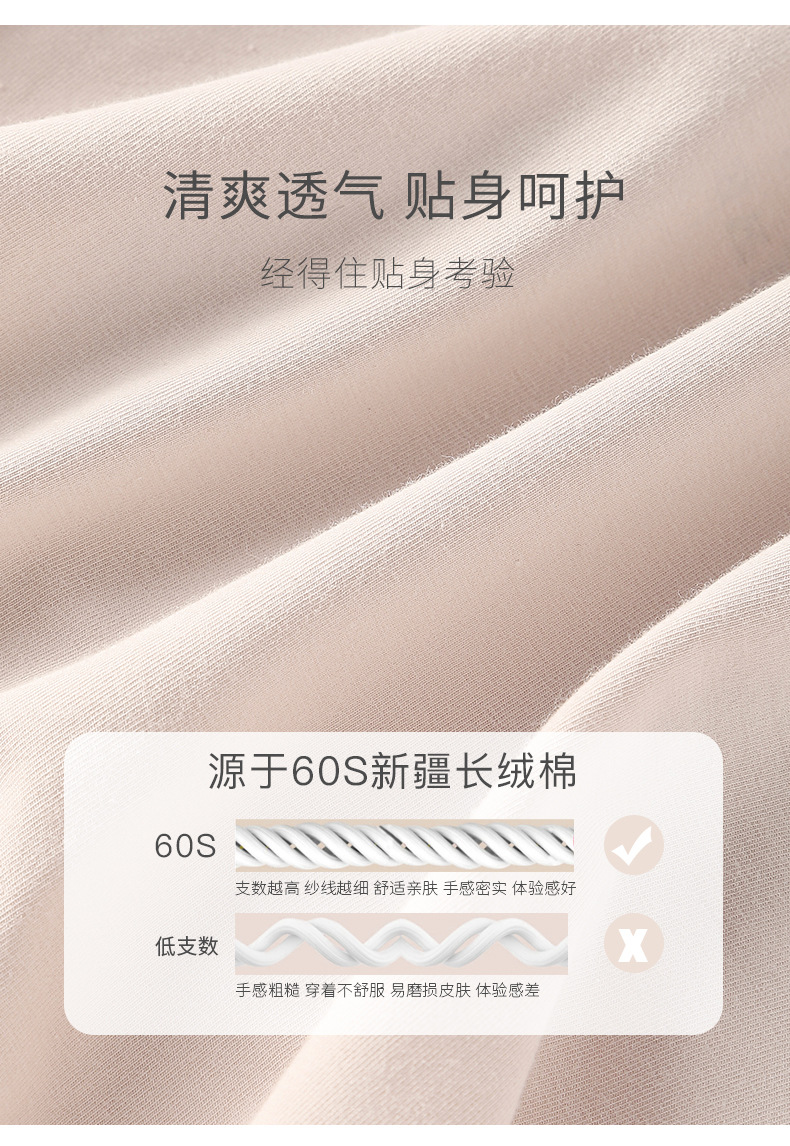 秋冬60支新疆棉无痕内裤女士纯棉裆中腰透气吸湿蕾丝边少女三角裤详情4