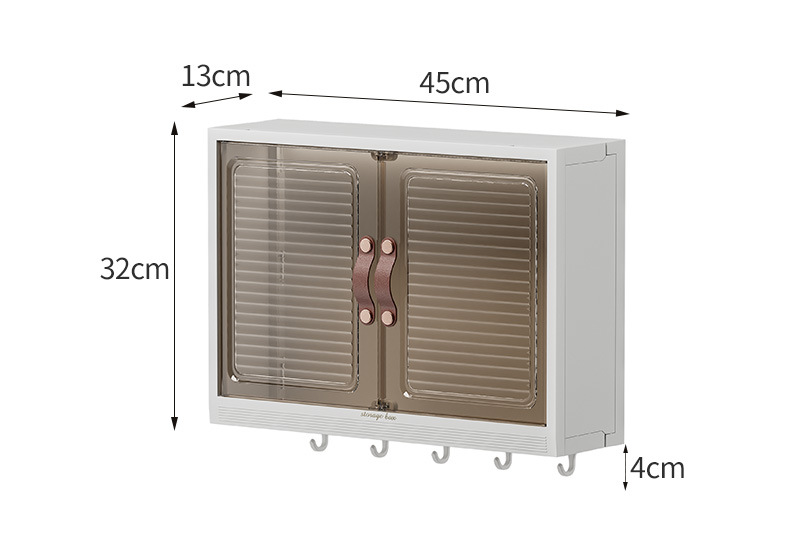 免打孔浴室收纳柜壁挂式 带磁吸柜门防尘设计 洗漱台马桶上方储物架 吸顶灯照明功能一体化详情10