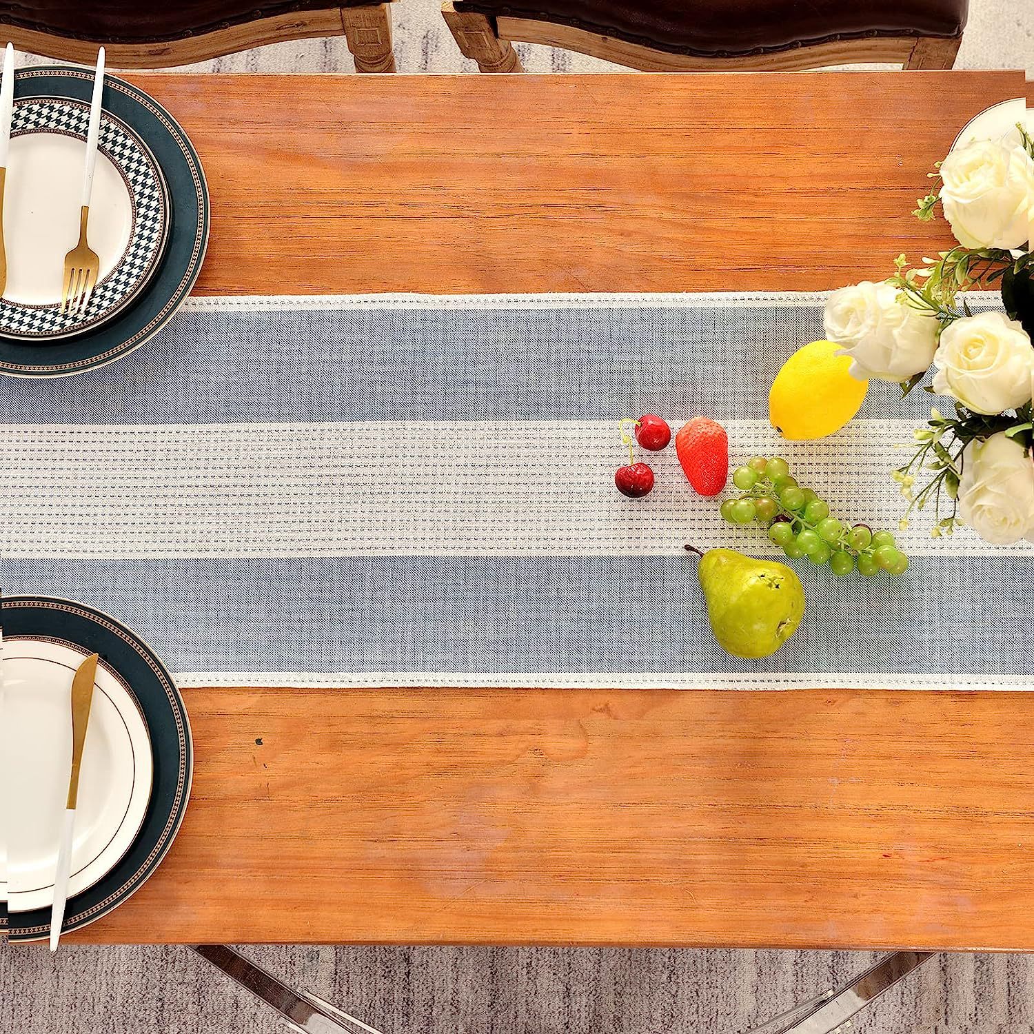 Cross-border factory direct supply table flags, American color-blocked striped tablecloths, Nordic coffee tables, long bed flags, shoe cabinet flags, tea flags pic 26