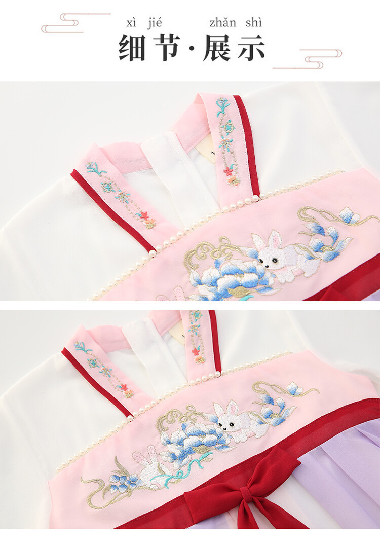 汉服女童春薄款中国风襦裙连衣裙古装超仙春季小女孩儿童唐装批发详情42